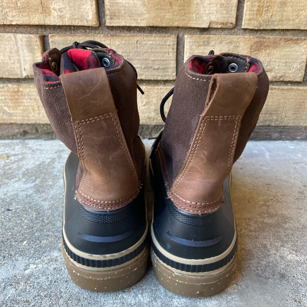 Sperry Duck Boots Men’s 7 / Women’s 9 Brown Leather Waterproof Flannel Insulated - Picture 7 of 9